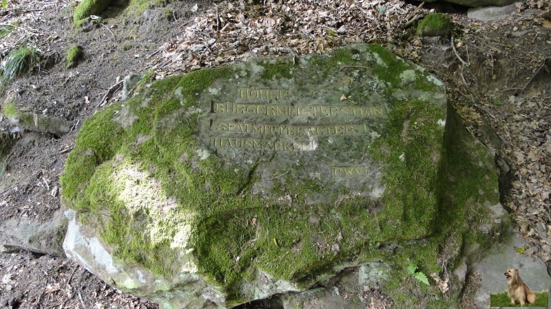 Ritterstein Nr. 240-2 Höhle - Bürgermeisterstein - Spätmittelalter - Hausmarken.JPG - Ritterstein Nr.240 Höhle - Bürgermeisterstein - Spätmittelalter - Hausmarken